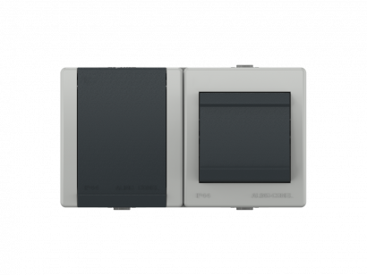 Розетка электрическая с выключателем CADUCEUS ALING POWER для открытой проводки, без шторок, с крышкой, 16А, 250В~ (Артикул: 2413)