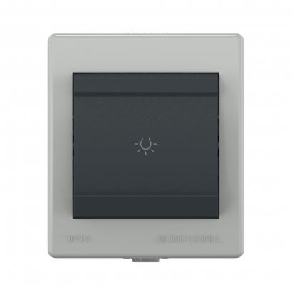 Выключатель одноклавишный CADUCEUS ALING POWER для открытой проводки, с символом Свет, 10АХ, 250В~ (Артикул: 255)