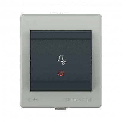 Выключатель одноклавишный CADUCEUS ALING POWER для открытой проводки, с символом Звонок, с индикацией 10А, 250В~ (Артикул: 256I)