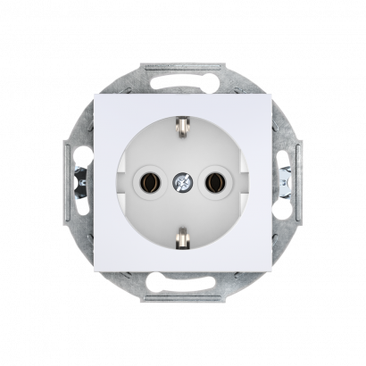 Розетка скрытой установки CADUCEUS ALING PRESTIGE, с заземлением, без шторок, с крышкой, с керамическим основанием, 16А, 250В~, механизм (Артикул: 6003)