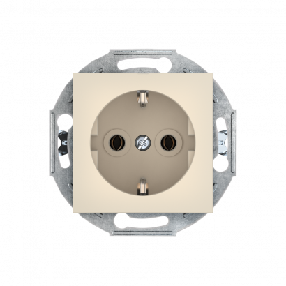 Розетка скрытой установки CADUCEUS ALING PRESTIGE, с заземлением, без шторок, с крышкой, с керамическим основанием, 16А, 250В~, механизм (Артикул: 6003)