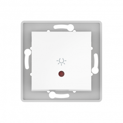 Механизм встраиваемого кнопочного выключателя CADUCEUS ALING PRESTIGE с символом Свет, с индикацией, 10АХ, 250В~ (Артикул: 6009I)