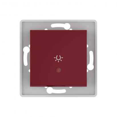 Механизм встраиваемого кнопочного выключателя CADUCEUS ALING PRESTIGE с символом Свет, с индикацией, 10АХ, 250В~ (Артикул: 6009I)