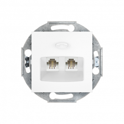 Розетка скрытой установки CADUCEUS ALING PRESTIGE 2хRJ12 6P2C двойная, телефонная, механизм (Артикул: 6011)