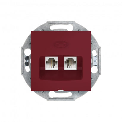 Розетка скрытой установки CADUCEUS ALING PRESTIGE 2хRJ12 6P2C двойная, телефонная, механизм (Артикул: 6011)