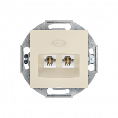 Розетка скрытой установки CADUCEUS ALING PRESTIGE 2хRJ12 6P2C двойная, телефонная, механизм (Артикул: 6011)