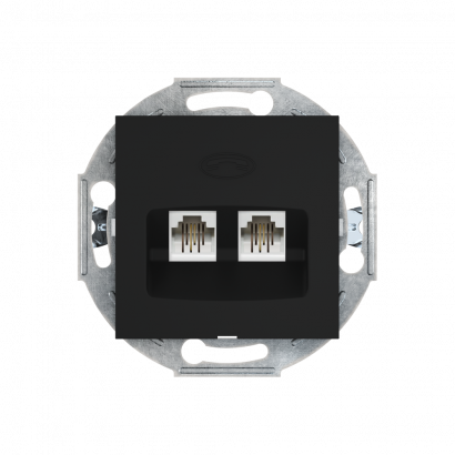 Розетка скрытой установки CADUCEUS ALING PRESTIGE 2хRJ12 6P2C двойная, телефонная, механизм (Артикул: 6011)