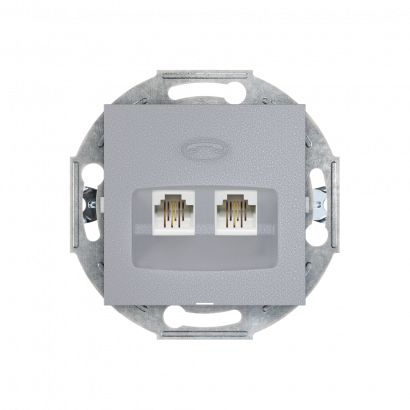 Розетка скрытой установки CADUCEUS ALING PRESTIGE 2хRJ12 6P2C двойная, телефонная, механизм (Артикул: 6011)