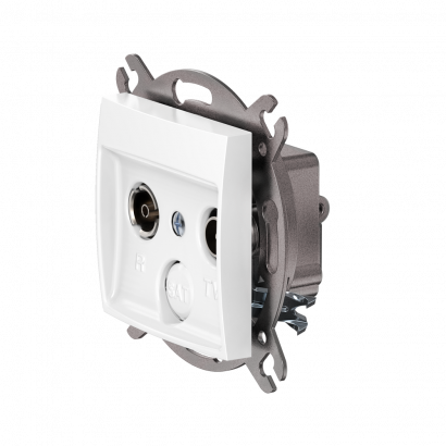 Розетка скрытой установки CADUCEUS ALING PRESTIGE антенная TV/FM, проходная, механизм (Артикул: 6012P)