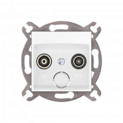 Розетка скрытой установки CADUCEUS ALING PRESTIGE антенная TV/FM, проходная, механизм (Артикул: 6012P)