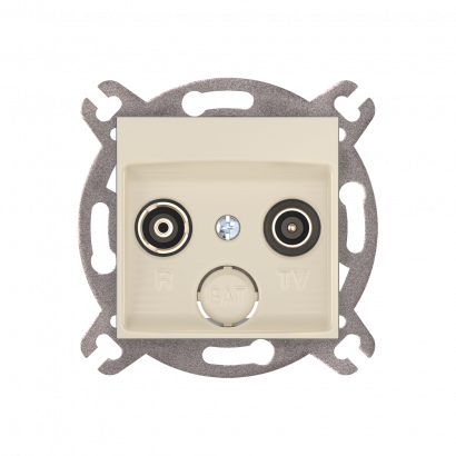 Розетка скрытой установки CADUCEUS ALING PRESTIGE антенная TV/FM, проходная, механизм (Артикул: 6012P)