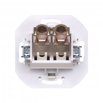 Розетка скрытой установки CADUCEUS ALING PRESTIGE двойная, компьютерная с модулями Keystone RJ45 8P8C, cat.5e, FTP, механизм (FTP - экранированный) (Артикул: 6014S)