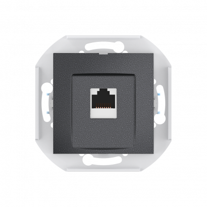 Розетка скрытой установки CADUCEUS ALING PRESTIGE компьютерная с модулем Keystone RJ45 8P8C, cat.6, UTP, механизм (UTP - неэкранированный) (Артикул: 60150)