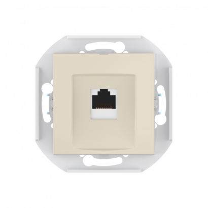 Розетка скрытой установки CADUCEUS ALING PRESTIGE компьютерная с модулем Keystone RJ45 8P8C, cat.6, UTP, механизм (UTP - неэкранированный) (Артикул: 60150)