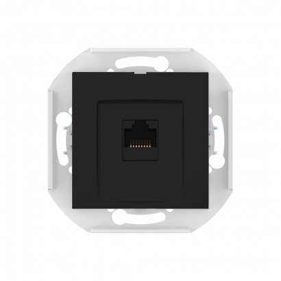 Розетка скрытой установки CADUCEUS ALING PRESTIGE компьютерная с модулем Keystone RJ45 8P8C, cat.6, UTP, механизм (UTP - неэкранированный) (Артикул: 60150)