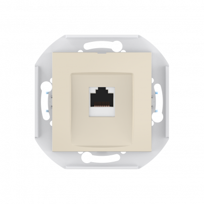 Розетка скрытой установки CADUCEUS ALING PRESTIGE компьютерная с модулем Keystone RJ45 8P8C, cat.6, FTP, механизм (FTP - экранированный) (Артикул: 60150S)