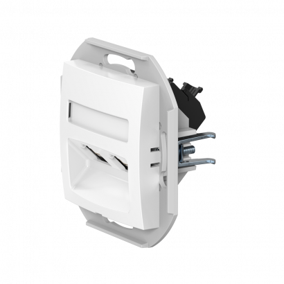 Розетка скрытой установки CADUCEUS ALING PRESTIGE двойная компьютерная с модулями Keystone RJ45 8P8C, cat.6, UTP, механизм (Артикул: 6015)