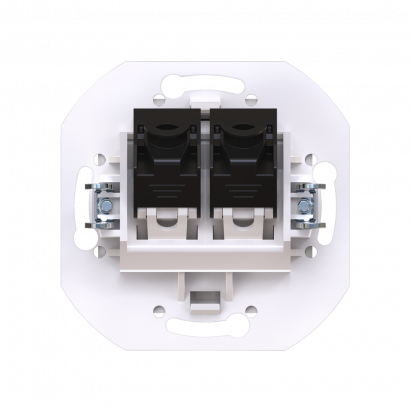Розетка скрытой установки CADUCEUS ALING PRESTIGE двойная компьютерная с модулями Keystone RJ45 8P8C, cat.6, UTP, механизм (Артикул: 6015)