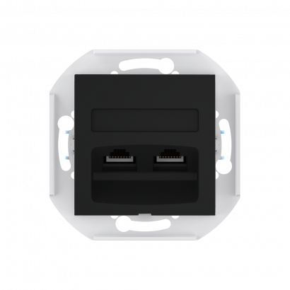 Розетка скрытой установки CADUCEUS ALING PRESTIGE двойная компьютерная с модулями Keystone RJ45 8P8C, cat.6, UTP, механизм (Артикул: 6015)