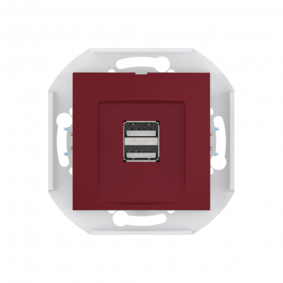 Розетка скрытой установки CADUCEUS ALING PRESTIGE двойная, USB, тип А, для зарядки устройств, 2,1А, 5В=, 250В~, механизм (Артикул: 60161)