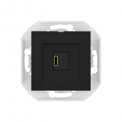 Розетка скрытой установки CADUCEUS ALING PRESTIGE USB, тип С, для зарядки, 1-го устройства, 3А, 5В=, 250В~, механизм (Артикул: 60166)