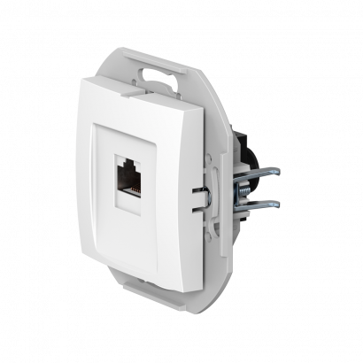 Розетка скрытой установки CADUCEUS ALING PRESTIGE компьютерная с модулем Keystone RJ45 8P8C, cat.6A, UTP, механизм (UTP - неэкранированный) (Артикул: 6016)