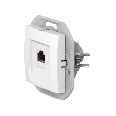 Розетка скрытой установки CADUCEUS ALING PRESTIGE компьютерная с модулем Keystone RJ45 8P8C, cat.6A, S/FTP, механизм (S/FTP - экранированный) (Артикул: 6016S)