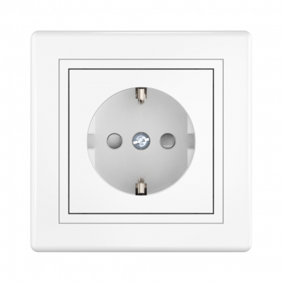 Розетка скрытой установки CADUCEUS ALING PRESTIGE, с заземлением, со шторками, с керамическим основанием, 16А, 250В~ (Артикул: 601)