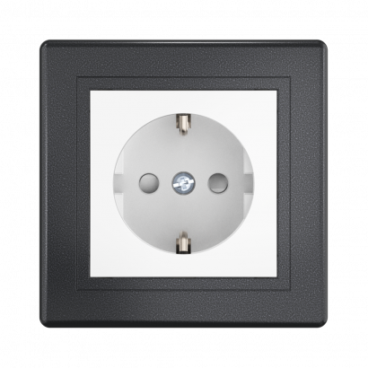 Розетка скрытой установки CADUCEUS ALING PRESTIGE, с заземлением, со шторками, с керамическим основанием, 16А, 250В~ (Артикул: 601)