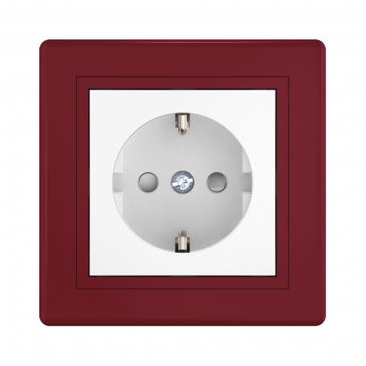 Розетка скрытой установки CADUCEUS ALING PRESTIGE, с заземлением, со шторками, с керамическим основанием, 16А, 250В~ (Артикул: 601)