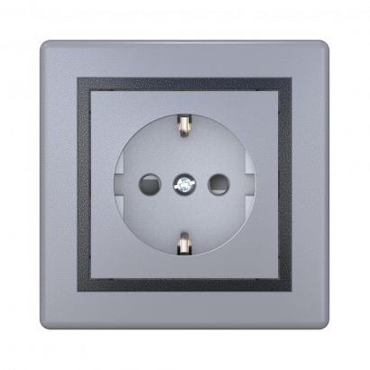 Розетка скрытой установки CADUCEUS ALING PRESTIGE, с заземлением, со шторками, с керамическим основанием, 16А, 250В~ (Артикул: 601)