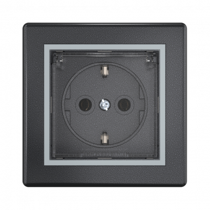 Розетка скрытой установки CADUCEUS ALING PRESTIGE, с заземлением, без шторок, с крышкой, с керамическим основанием, 16А, 250В~ (Артикул: 603)