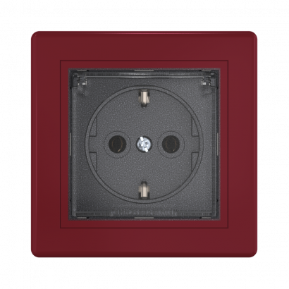 Розетка скрытой установки CADUCEUS ALING PRESTIGE, с заземлением, без шторок, с крышкой, с керамическим основанием, 16А, 250В~ (Артикул: 603)