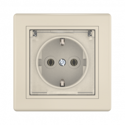 Розетка скрытой установки CADUCEUS ALING PRESTIGE, с заземлением, без шторок, с крышкой, с керамическим основанием, 16А, 250В~ (Артикул: 603)