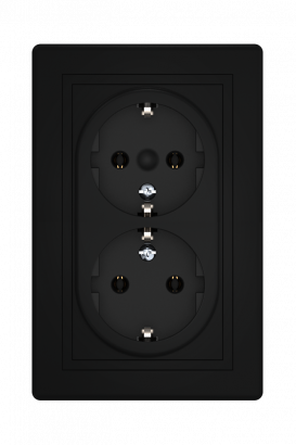 Розетка скрытой установки CADUCEUS ALING PRESTIGE, двойная, с заземлением, без шторок, с пластиковым основанием, 16А, 250В~ (Артикул: 604)