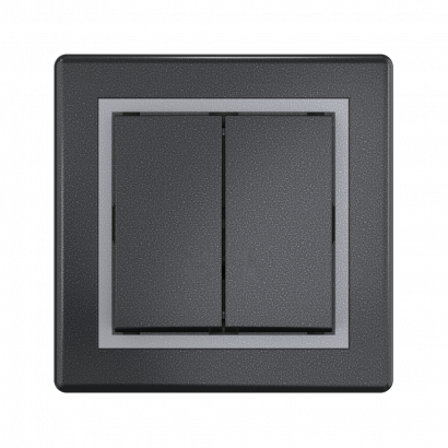 Выключатель скрытой установки CADUCEUS ALING PRESTIGE двухклавишный, 10АХ, 250В~ (Артикул: 606)