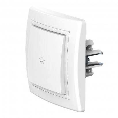 Выключатель скрытой установки CADUCEUS ALING PRESTIGE кнопочный, свет, 10АХ, 250В~ (Артикул: 609)