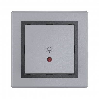 Выключатель скрытой установки CADUCEUS ALING PRESTIGE кнопочный, с символом Свет, с индикацией, 10АХ, 250В~ (Артикул: 609I)