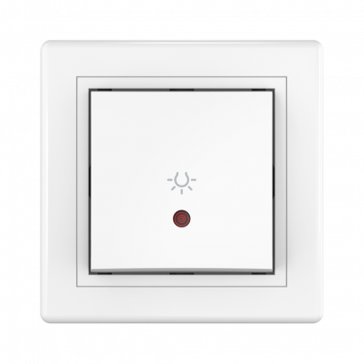 Выключатель скрытой установки CADUCEUS ALING PRESTIGE кнопочный, с символом Свет, с индикацией, 10АХ, 250В~ (Артикул: 609I)