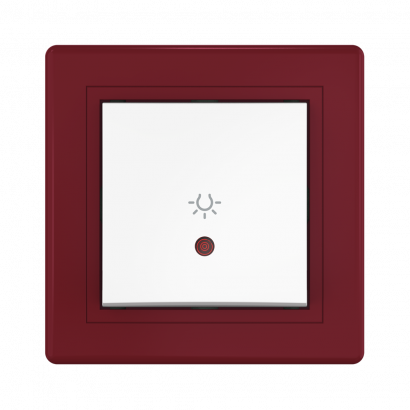 Выключатель скрытой установки CADUCEUS ALING PRESTIGE кнопочный, с символом Свет, с индикацией, 10АХ, 250В~ (Артикул: 609I)