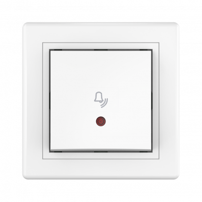 Выключатель скрытой установки CADUCEUS ALING PRESTIGE кнопочный, с символом Звонок, с индикацией, 10А, 250В~ (Артикул: 610I)