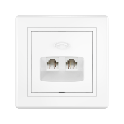 Розетка скрытой установки CADUCEUS ALING PRESTIGE, 2хRJ12 6P2C, двойная, телефонная (Артикул: 611)