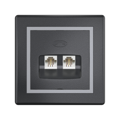 Розетка скрытой установки CADUCEUS ALING PRESTIGE, 2хRJ12 6P2C, двойная, телефонная (Артикул: 611)