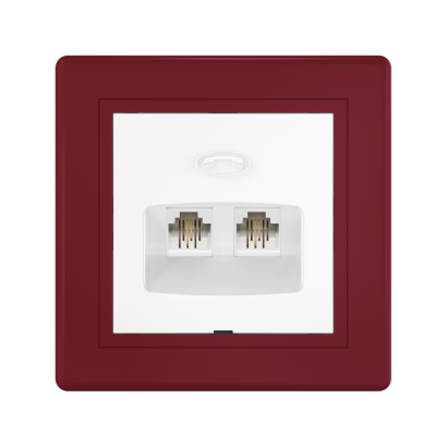 Розетка скрытой установки CADUCEUS ALING PRESTIGE, 2хRJ12 6P2C, двойная, телефонная (Артикул: 611)