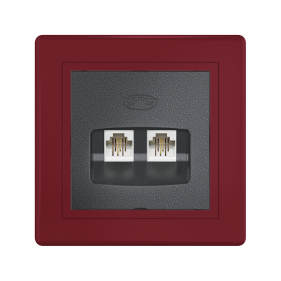 Розетка скрытой установки CADUCEUS ALING PRESTIGE, 2хRJ12 6P2C, двойная, телефонная (Артикул: 611)