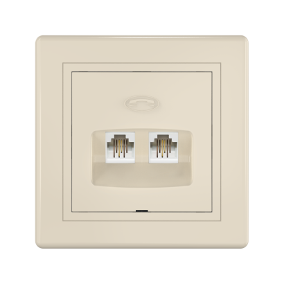 Розетка скрытой установки CADUCEUS ALING PRESTIGE, 2хRJ12 6P2C, двойная, телефонная (Артикул: 611)