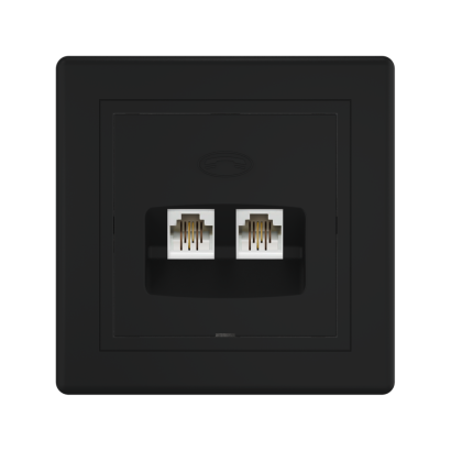 Розетка скрытой установки CADUCEUS ALING PRESTIGE, 2хRJ12 6P2C, двойная, телефонная (Артикул: 611)