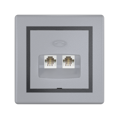 Розетка скрытой установки CADUCEUS ALING PRESTIGE, 2хRJ12 6P2C, двойная, телефонная (Артикул: 611)