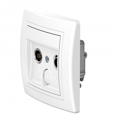 Розетка скрытой установки CADUCEUS ALING PRESTIGE с модулями Keystone 2хRJ12 6P4C, двойная, телефонная (Артикул: 613)