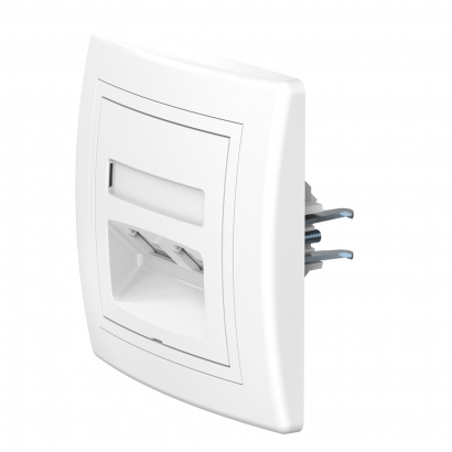 Розетка скрытой установки CADUCEUS ALING PRESTIGE с модулями Keystone 2хRJ12 6P6C cat. 3, двойная, телефонная (Артикул: 6131)